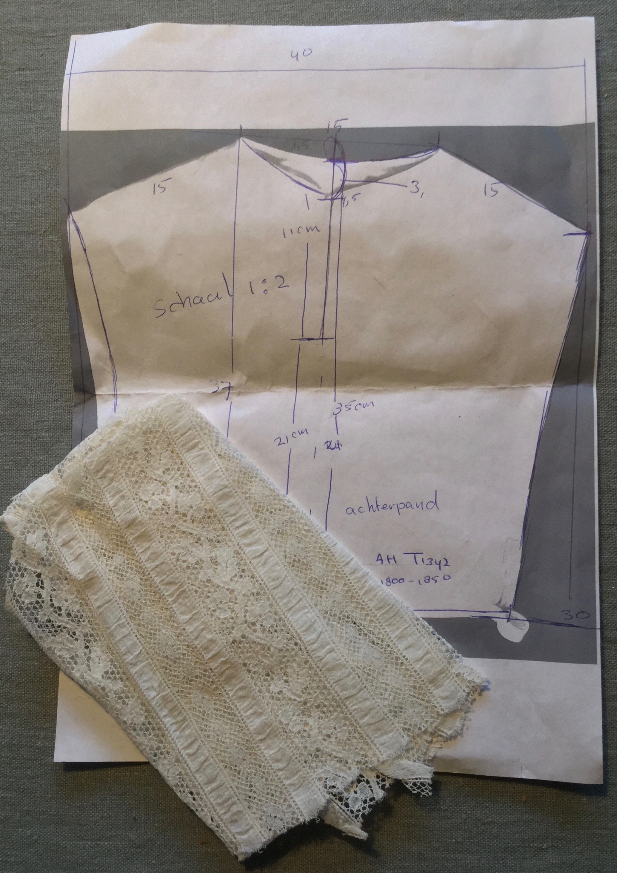 Patroontekening van een 'onderste'