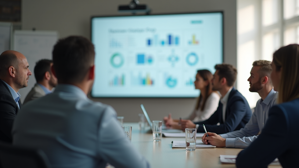 Close-up view of a training session with employees learning about quality management systems