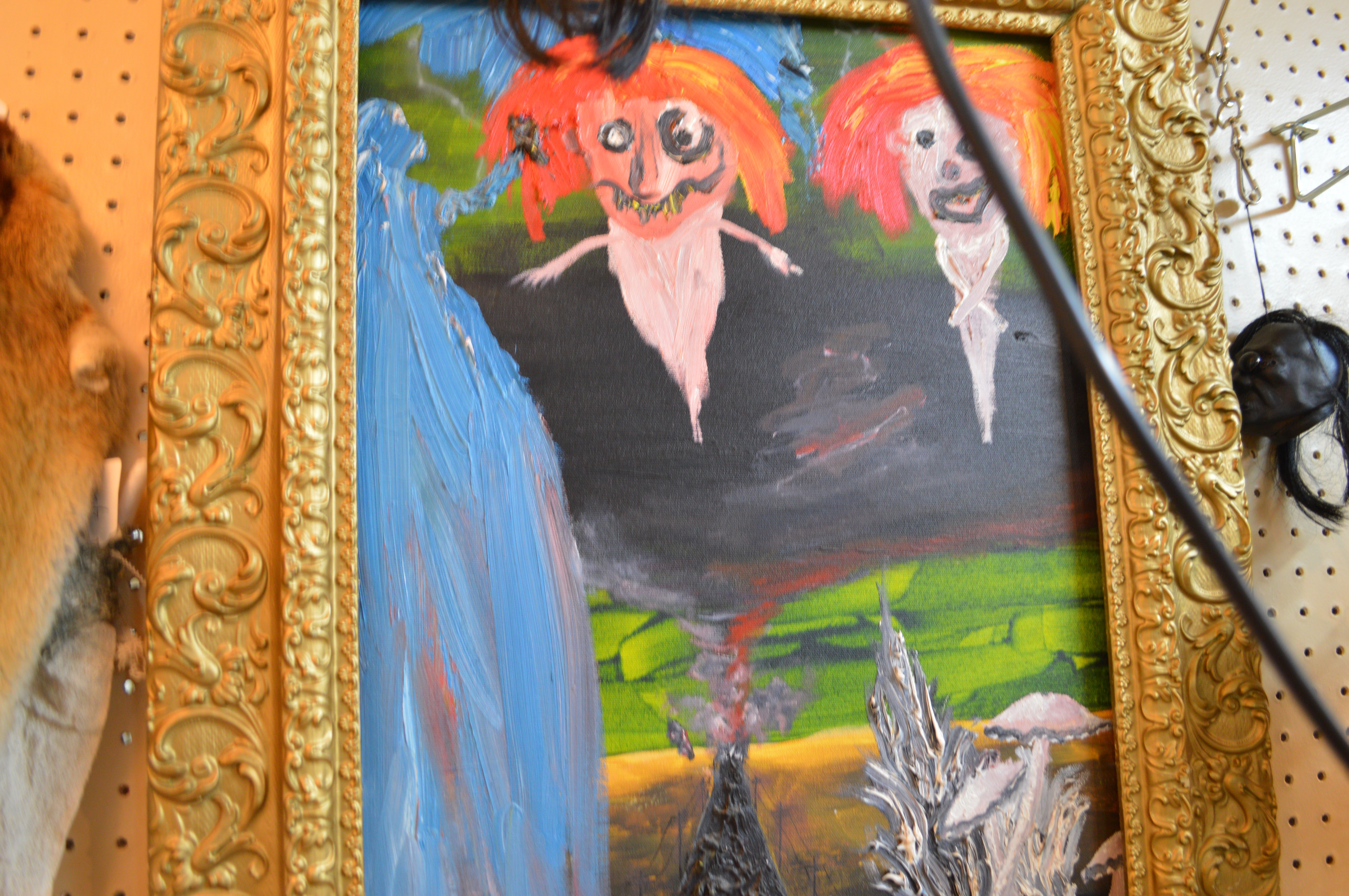 Medium size oil painting.