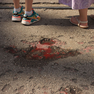 Picture of street tiles in Sarajevo