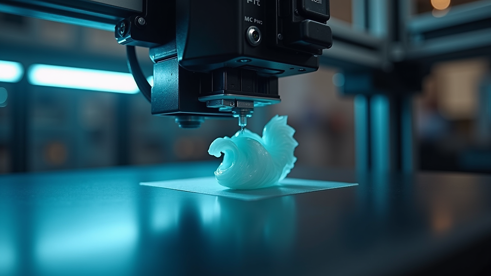 Eye-level view of a 3D printer in action