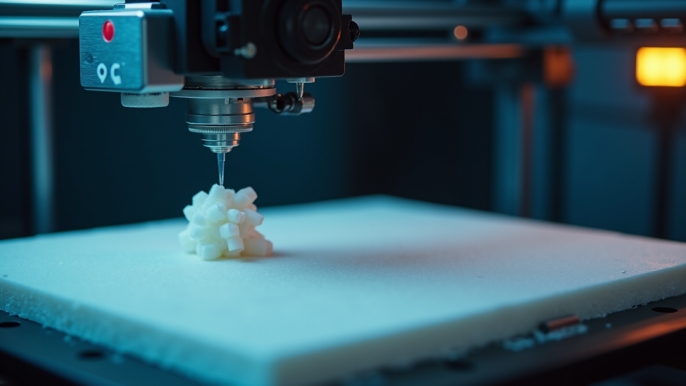 Close-up view of a 3D printer creating a custom object