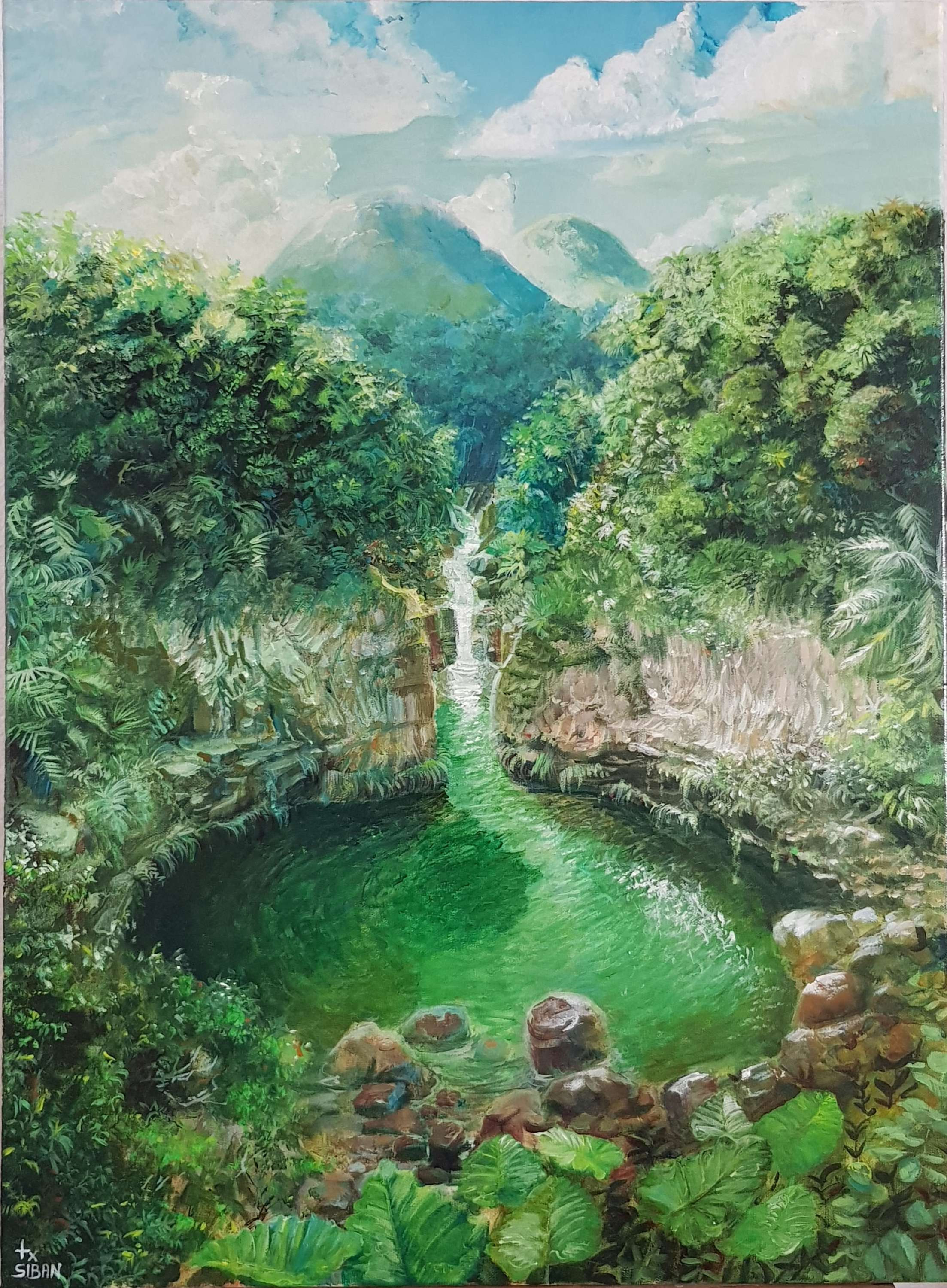 Peinture Cascade imaginaire 