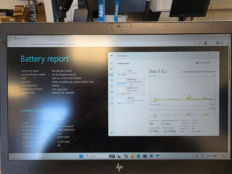 Thumbnail: HP EliteBook 850 G5 15.6" FHD i5-8250U Laptop 8GB RAM 512GB NVMe SSD Windows 11