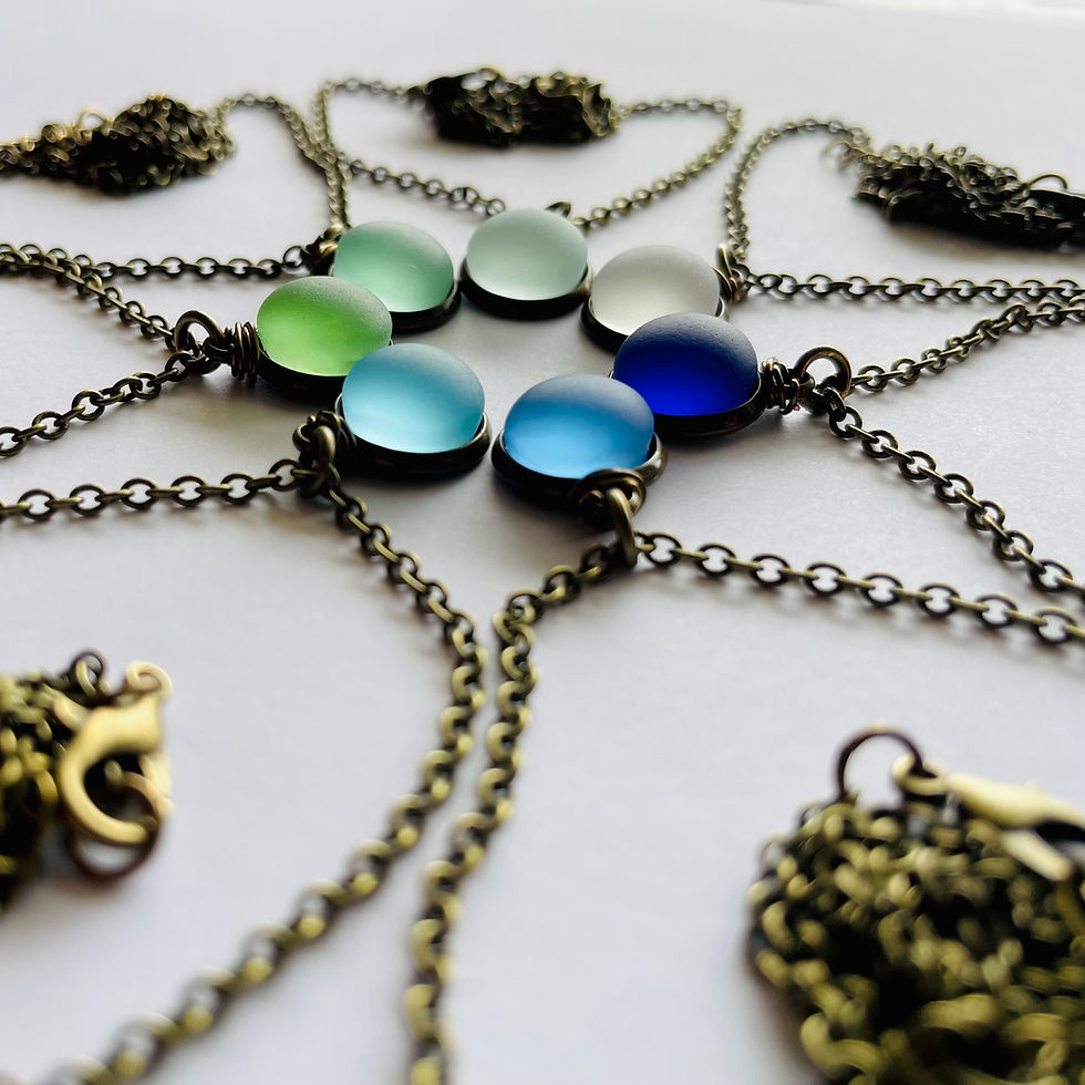Thumbnail: Small Glass Drop Necklace