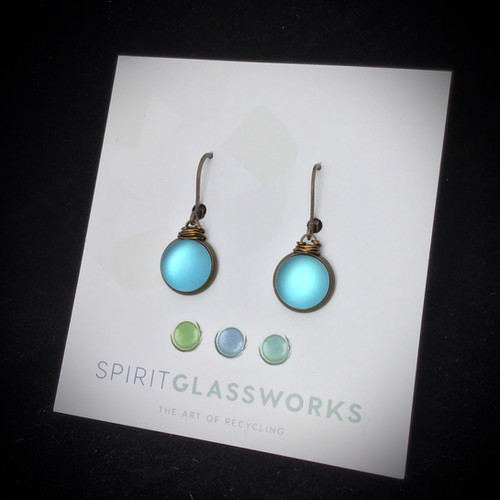 Dangle Earring Antique Brass Spirit Glassworks