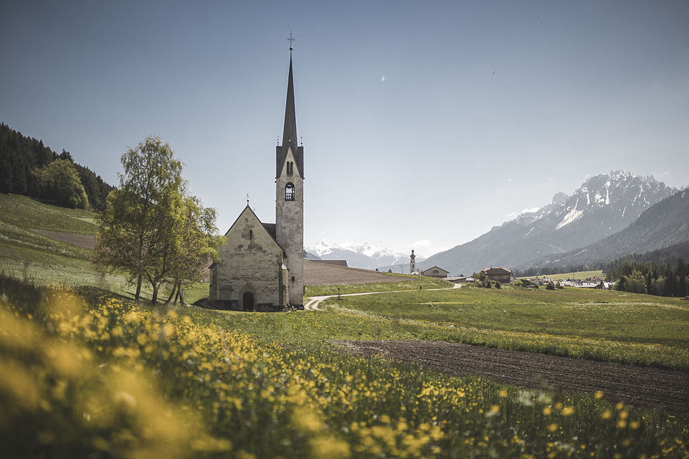 Blick auf Niederdorf im Sommer