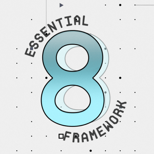 An animation featuring the text 'Essential 8 Framework,' symbolizing BitSecure's expertise in providing Essential 8 maturity