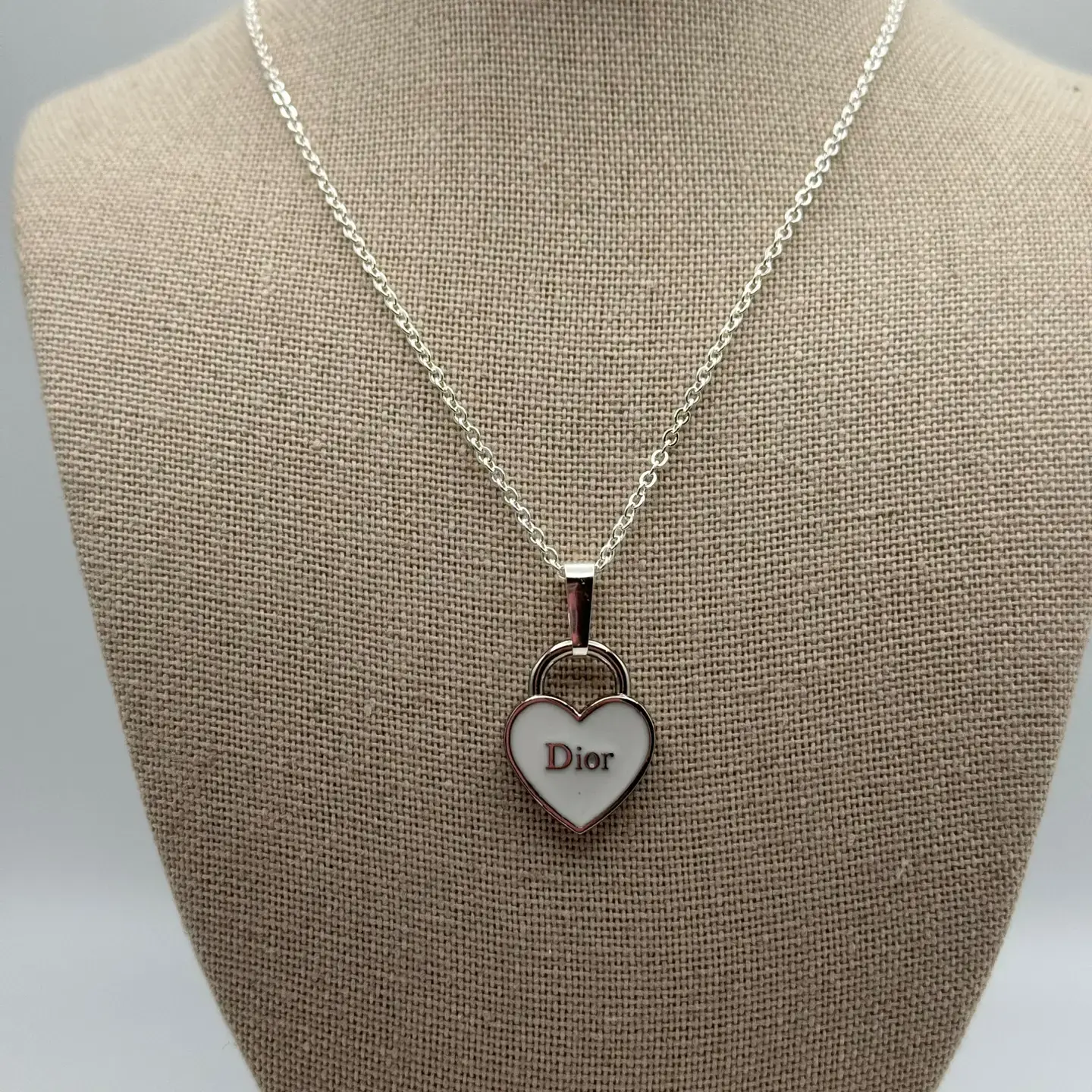 Dior 925 Sterling Silver Flat Necklace