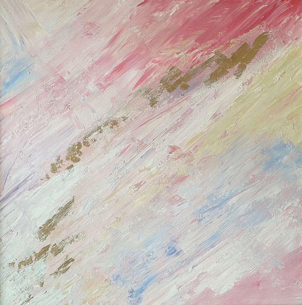 'Summer Sunsets' Original Acrylic Painting with gold leaf