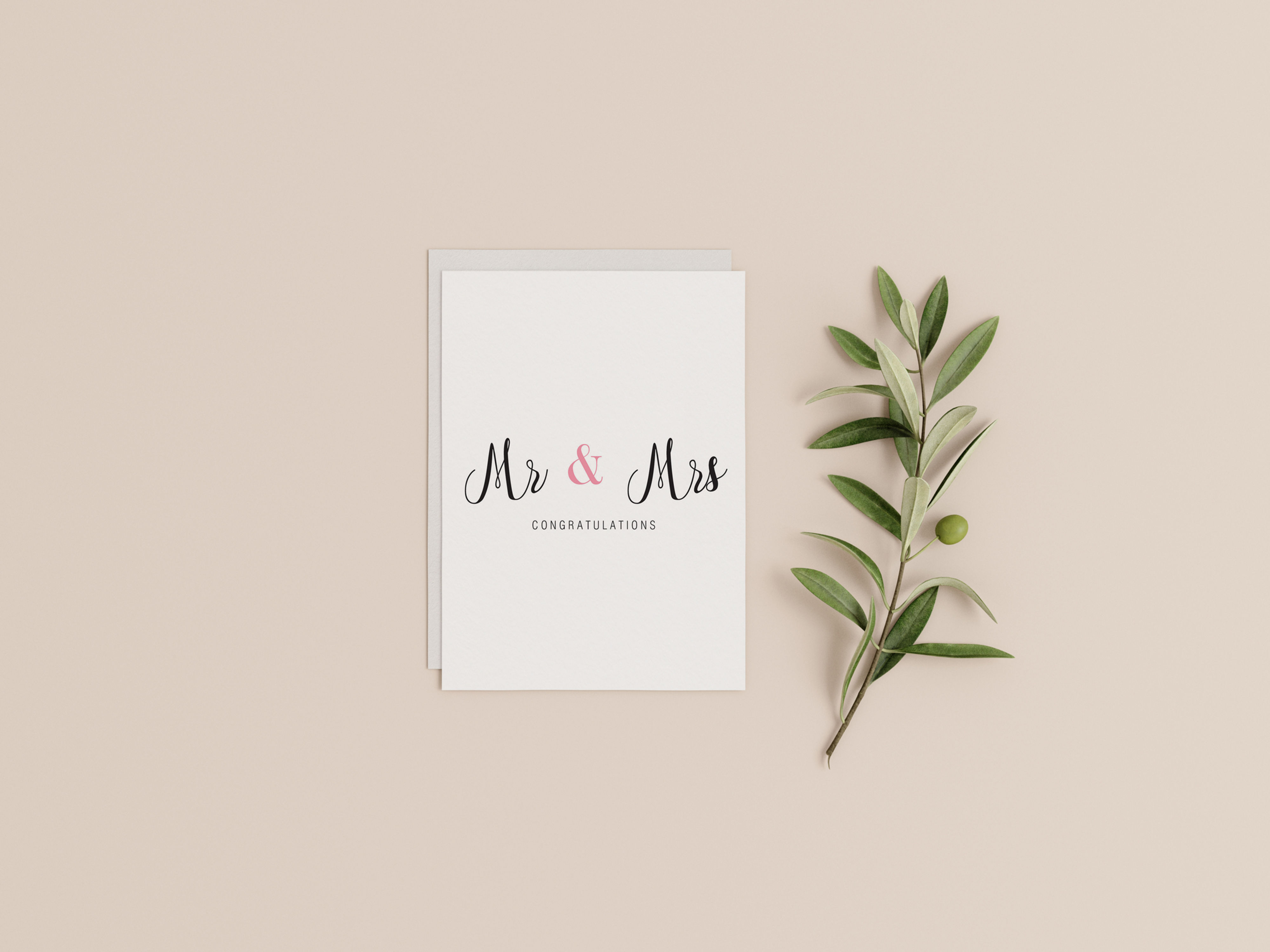 Mr and Mrs Wedding Card