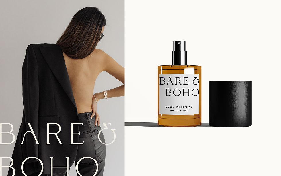 Bare & Boho logo and visual identity designed by Aura Brand Studio