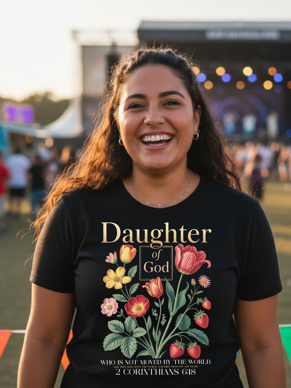 Daughter of God (2 Corinthians 6:18) Floral T-Shirt