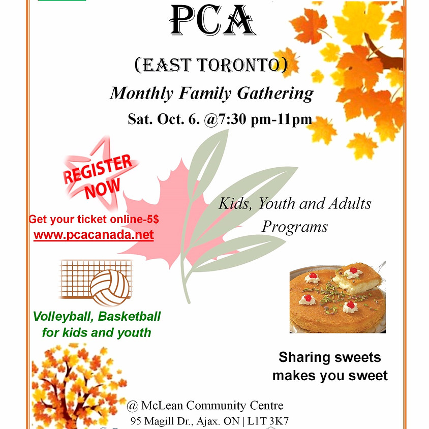 Family Monthly Gathering, Oct - East Toronto