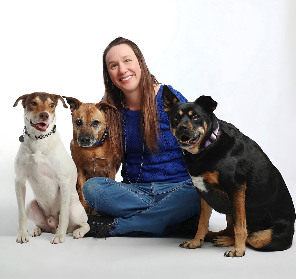 CCDT certified dog trainer Courtney Albert with dogs