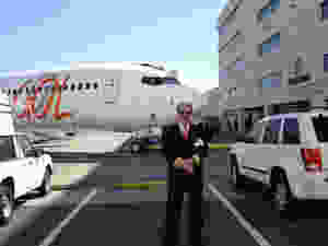 Comandante Ruas na fábrica da Boeing em Seattle.