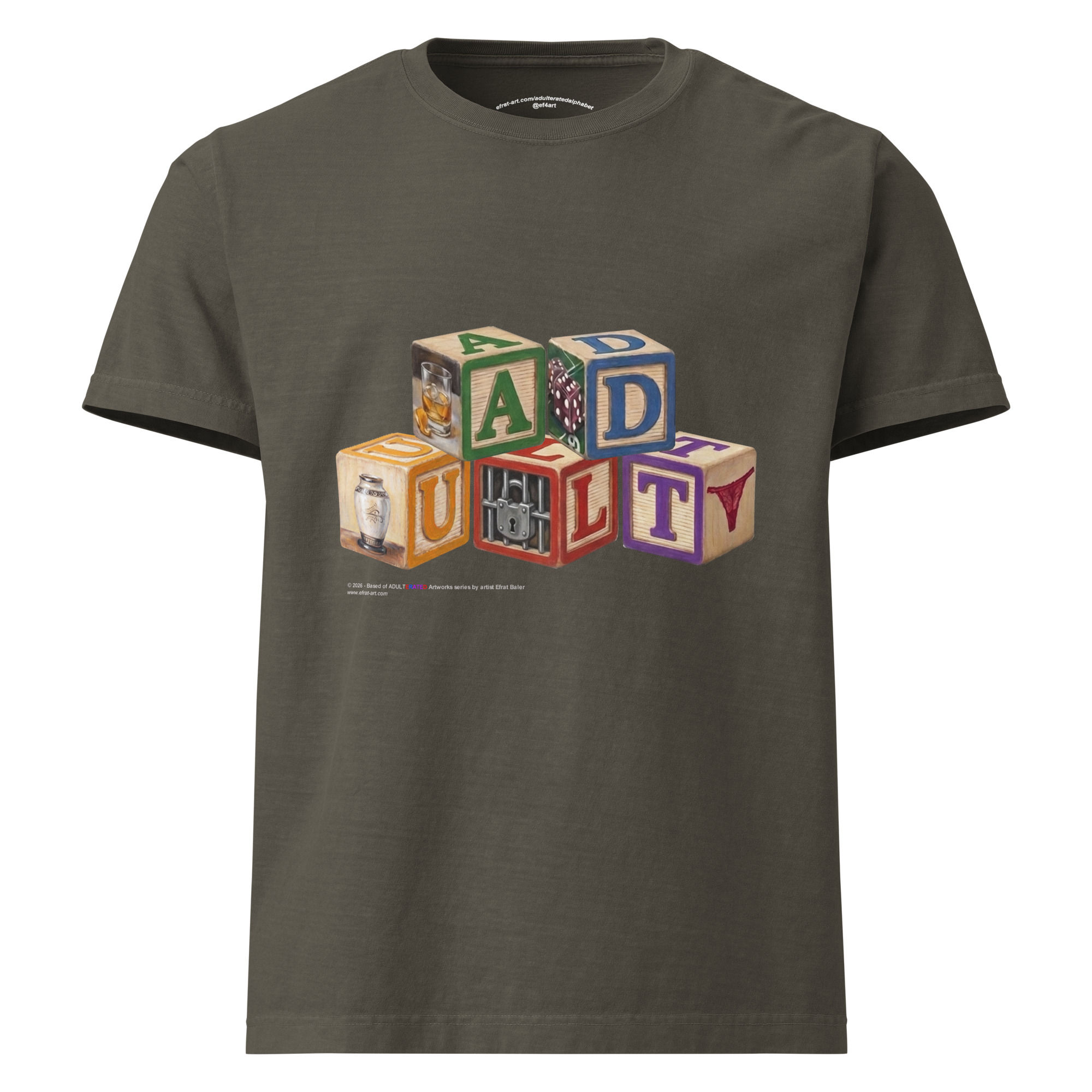 "Adult" Stacked Alphabet Blocks - Unisex oversized t-shirt