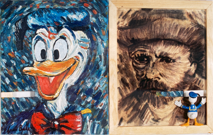 Duck Gogh - On the Other Side #2
1992, Mixed media on canvas
15.74 x 23.62 inches (SOLD)