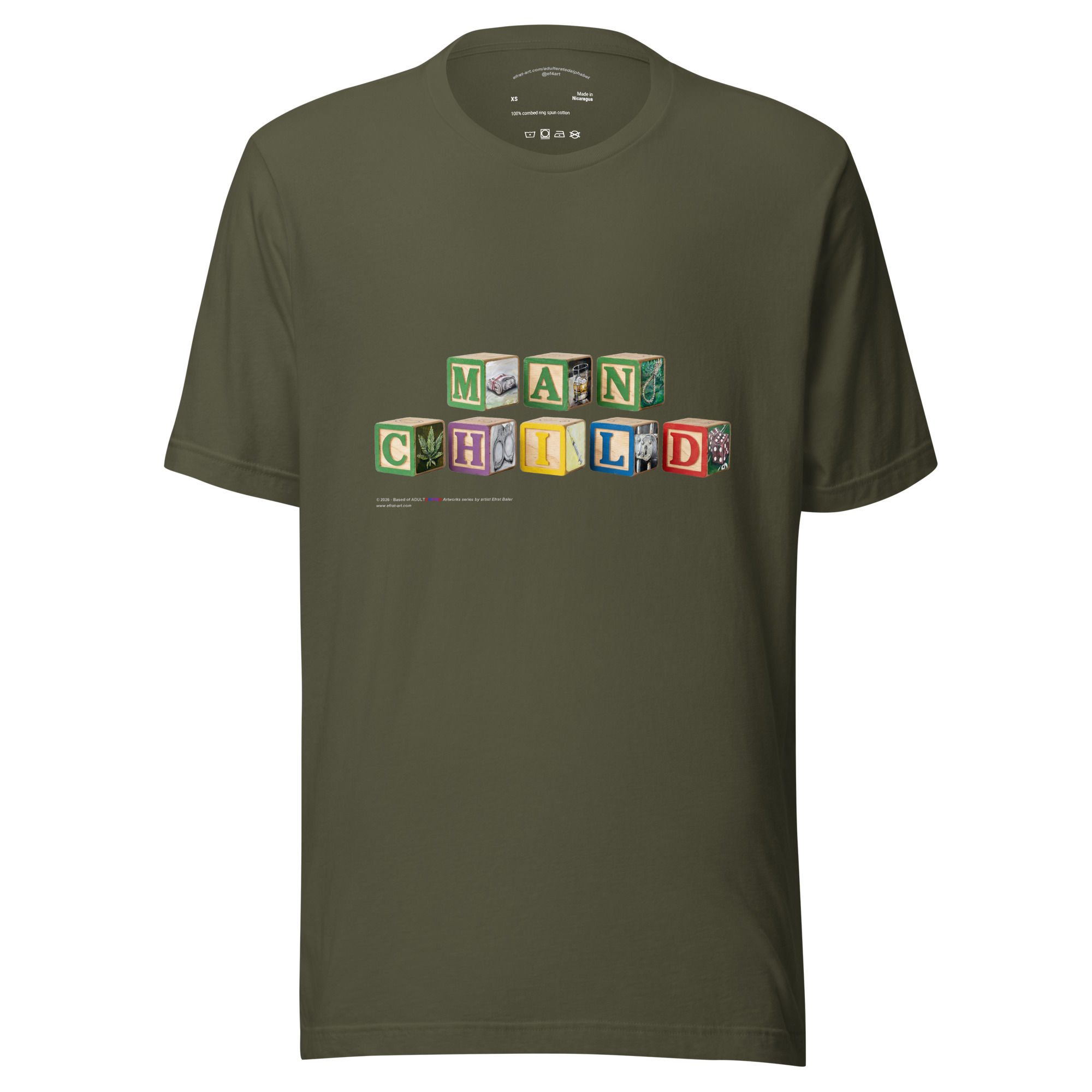 "Man Child" Alphabet Blocks - Unisex t-shirt