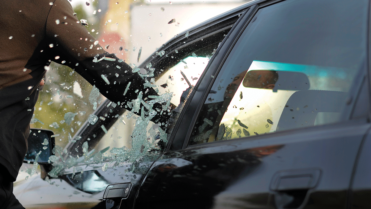 protect your car from a man breaking into a car