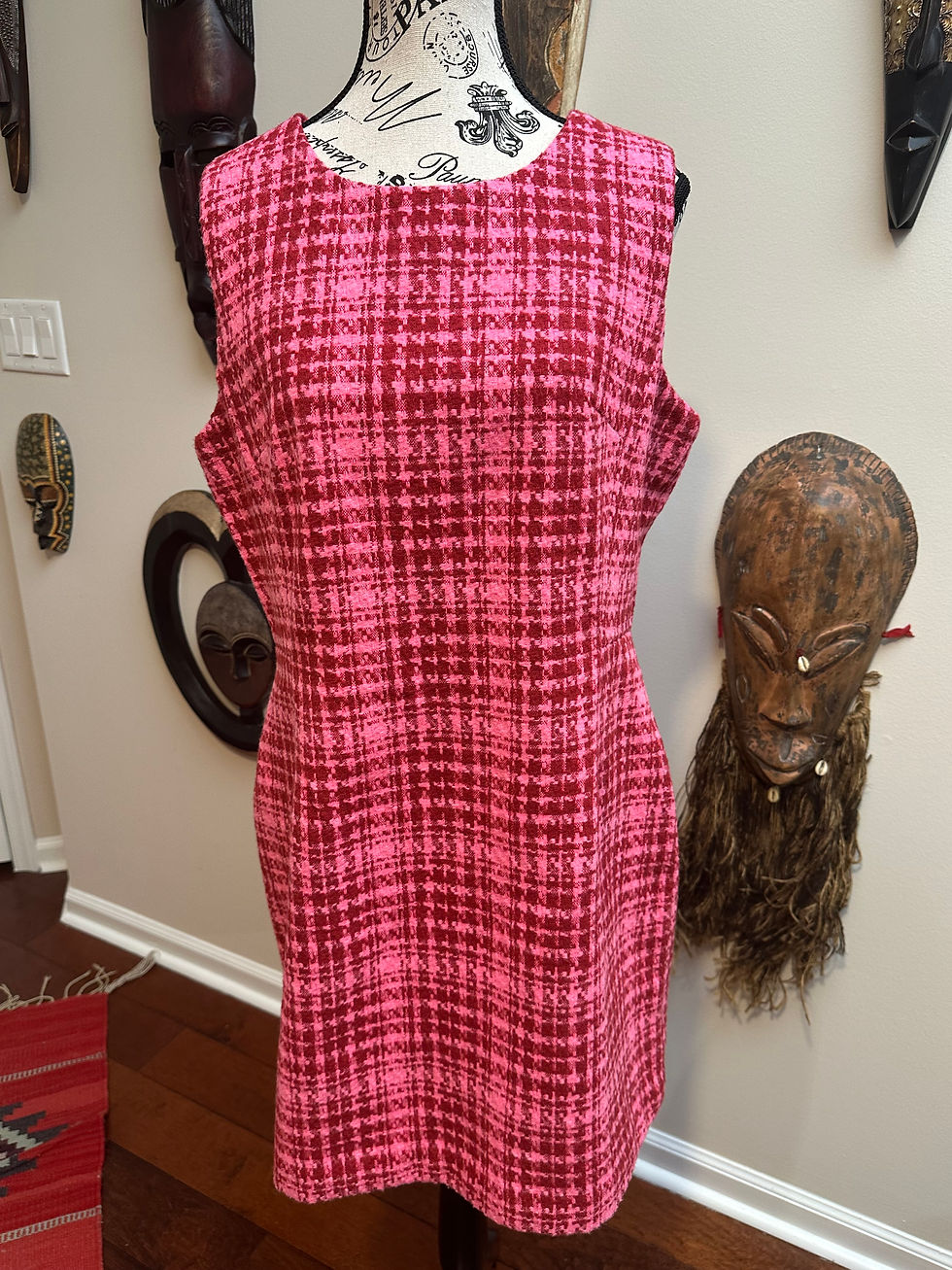 Thumbnail: On 34th Tweed Houndstooth Mini Sheath Dress - Size 12