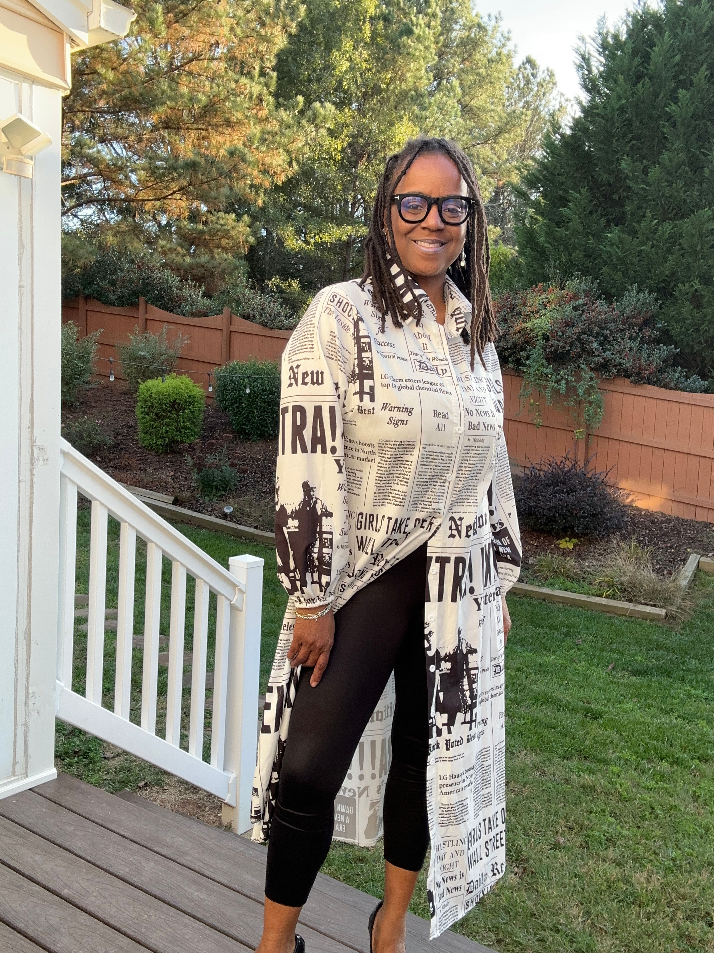Shirt Dress Newspaper Theme -Size 1XL