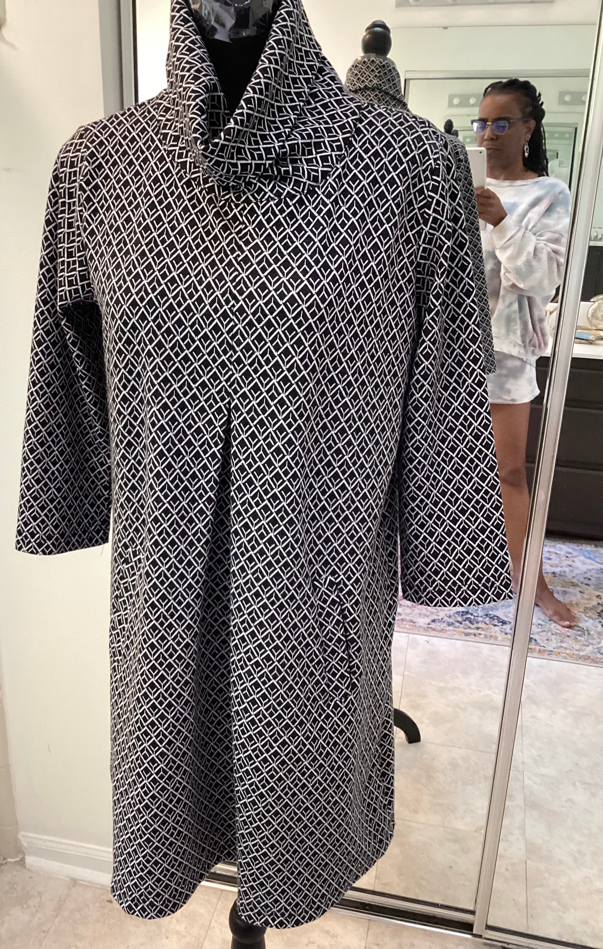 Top It Off Black and White Mini Dress - Size M