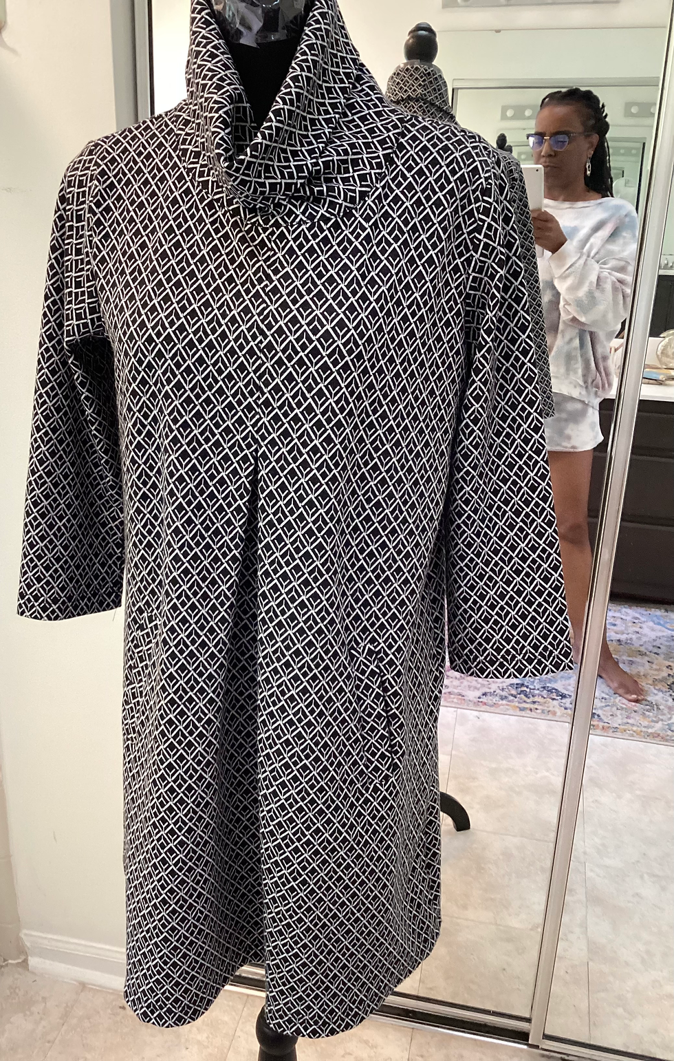 Thumbnail: Top It Off Black and White Mini Dress - Size M