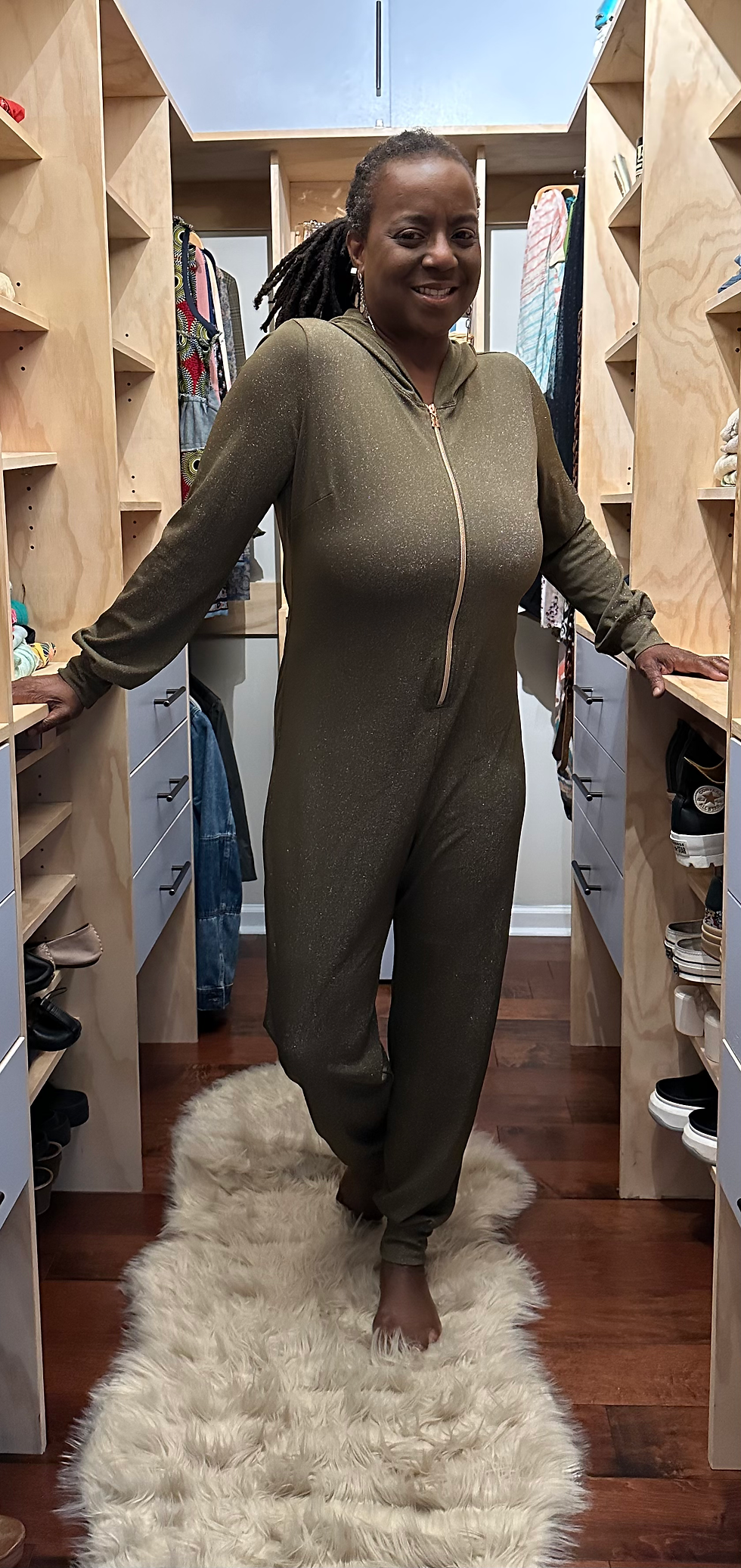 Thumbnail: Savage X Fenty Metallic Olive Green Jumpsuit - Size XL