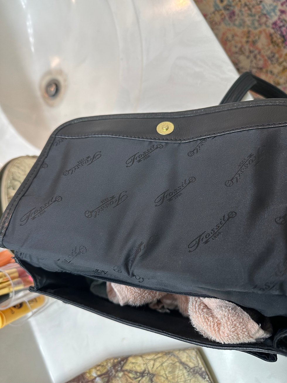 Thumbnail: Fossil Vintage 1954 Black Leather Crossbody Bag - Os