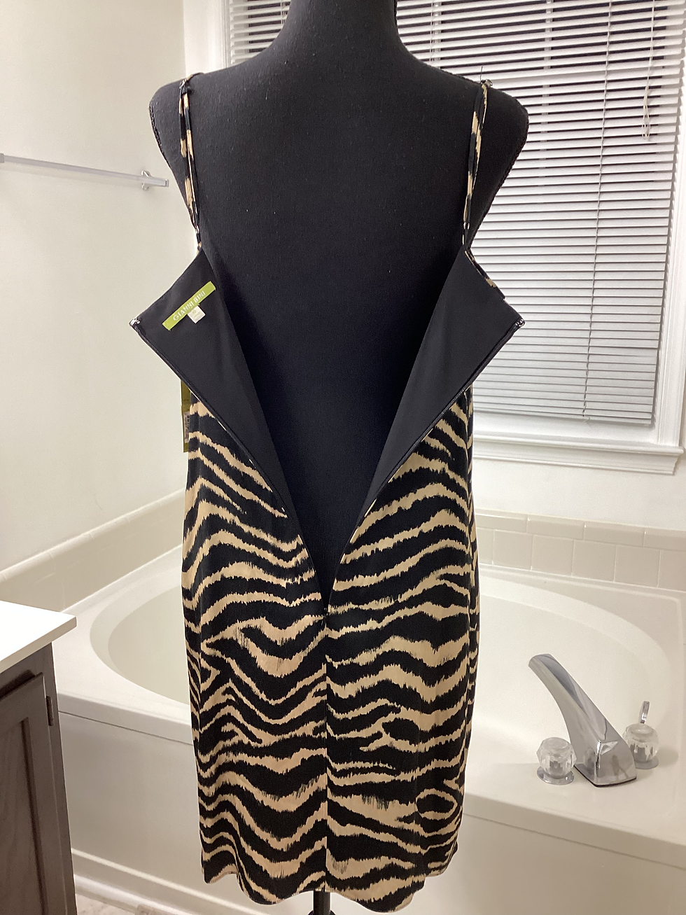 Thumbnail: Nwt Gianni Bini Tiger Fever Satin Slip Dress - Size 10