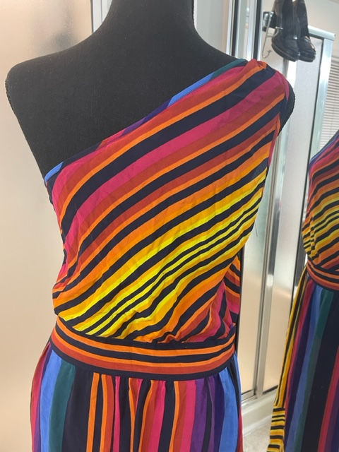 Thumbnail: Spotlight by Warehouse 100% Silk One Shoulder Sundress - Size US 8 UK 12