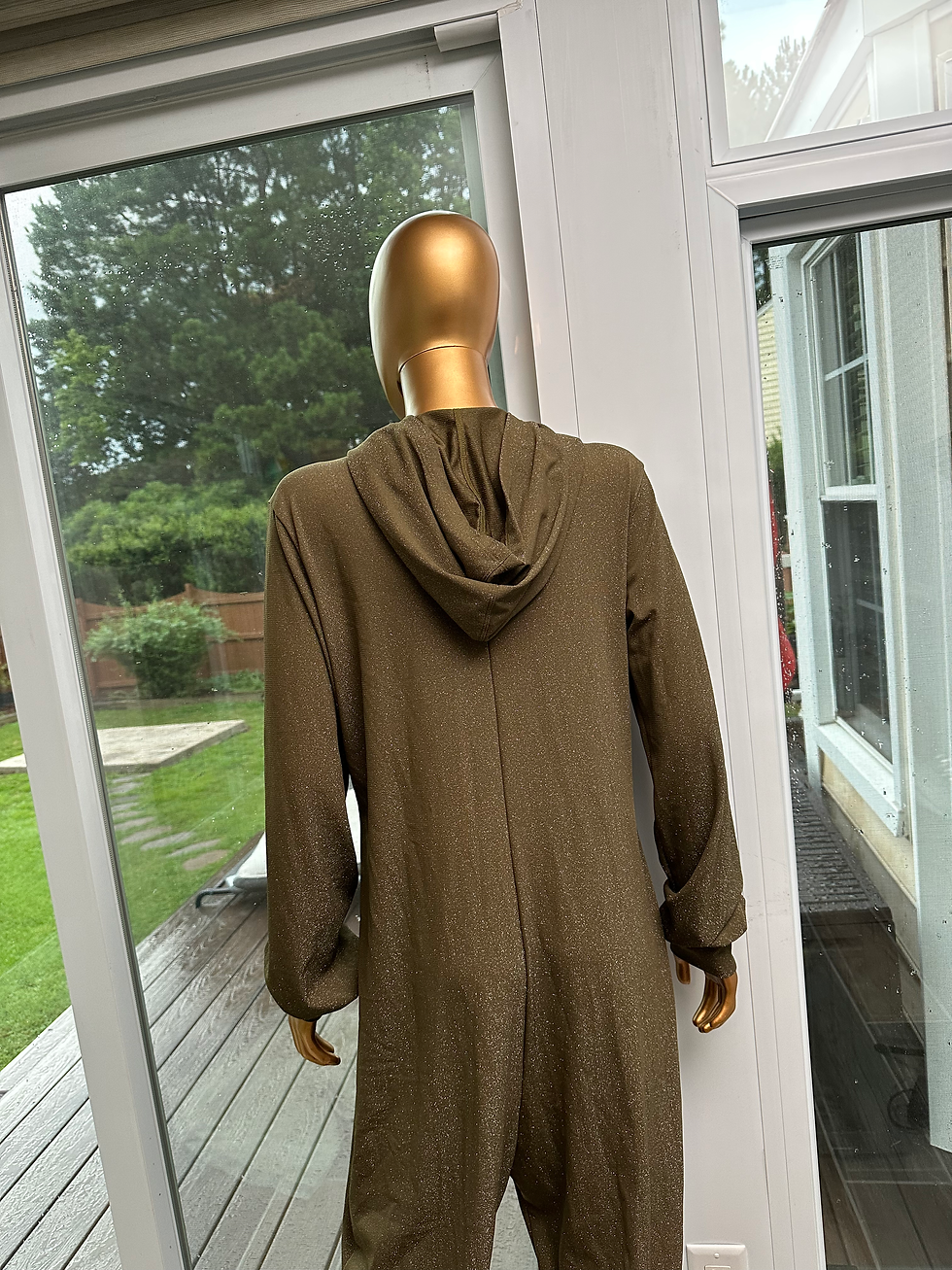 Thumbnail: Savage X Fenty Metallic Olive Green Jumpsuit - Size XL