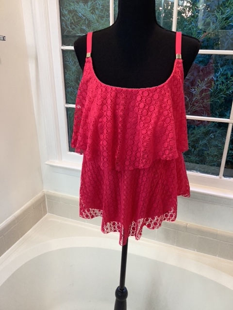 Nwt 24th & Ocean Hot Pink Swim Top - Size 18W