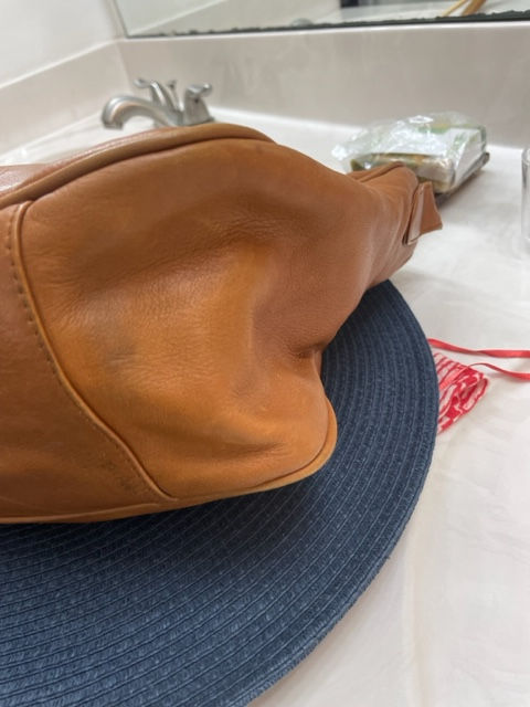 Thumbnail: Anne Klein Cognac Leather Side Bag