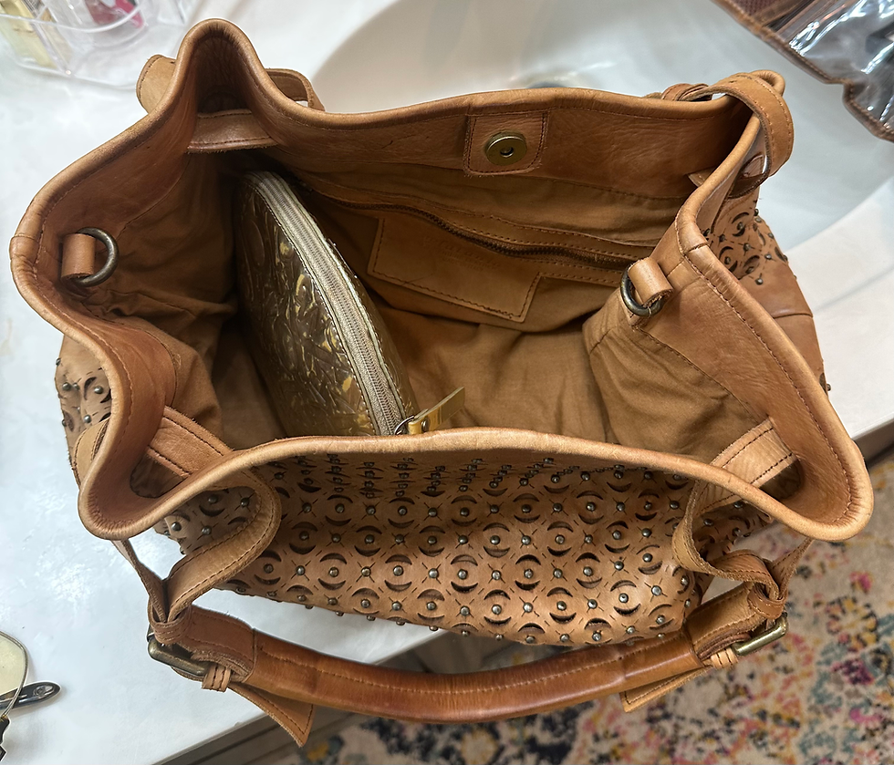 Thumbnail: Platania Natural Leather Hobo Purse - Size L