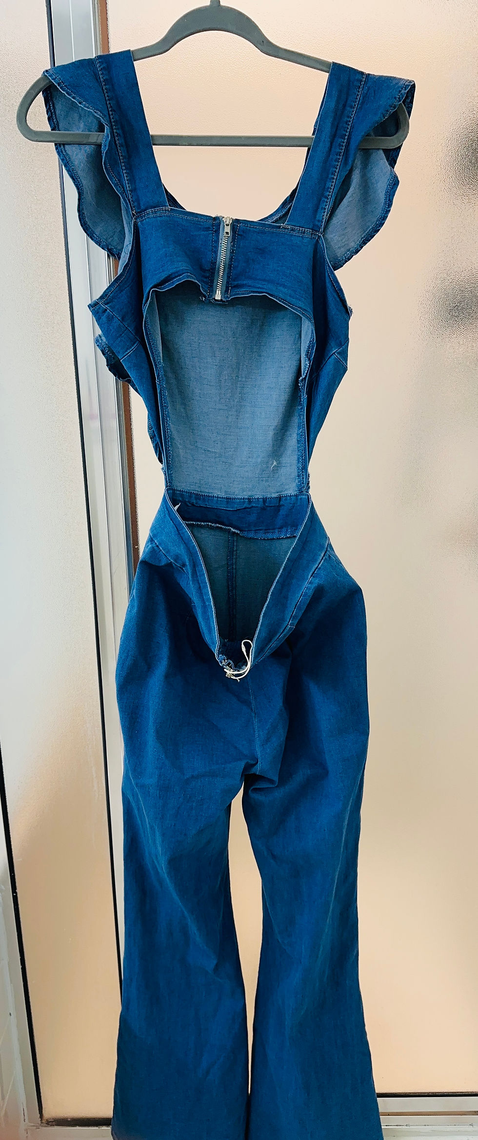 Thumbnail: Denim Cut Out Back Jumpsuit - Size L