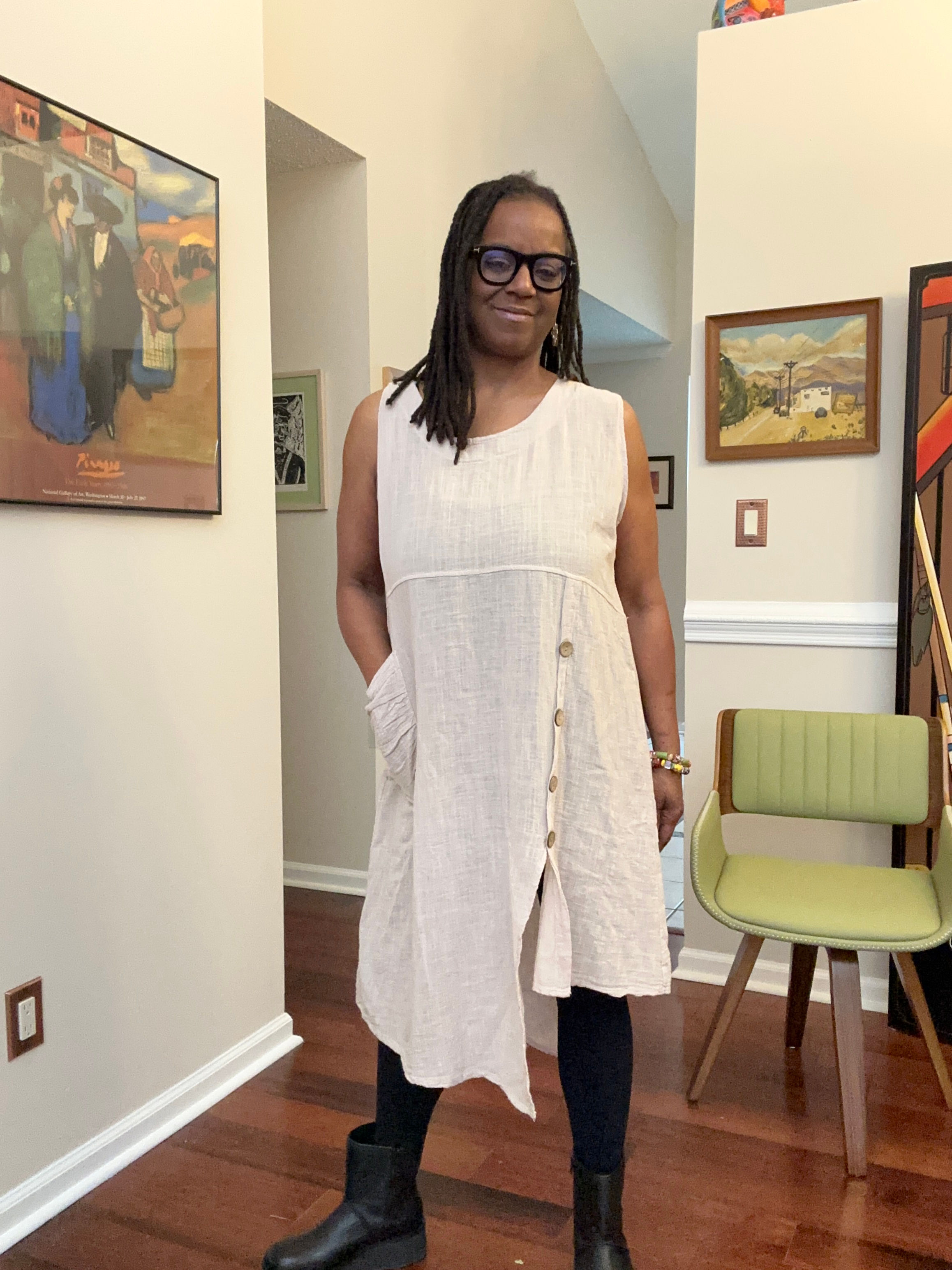 Nwt New Collection Bohemian Linen Dress - Size Os