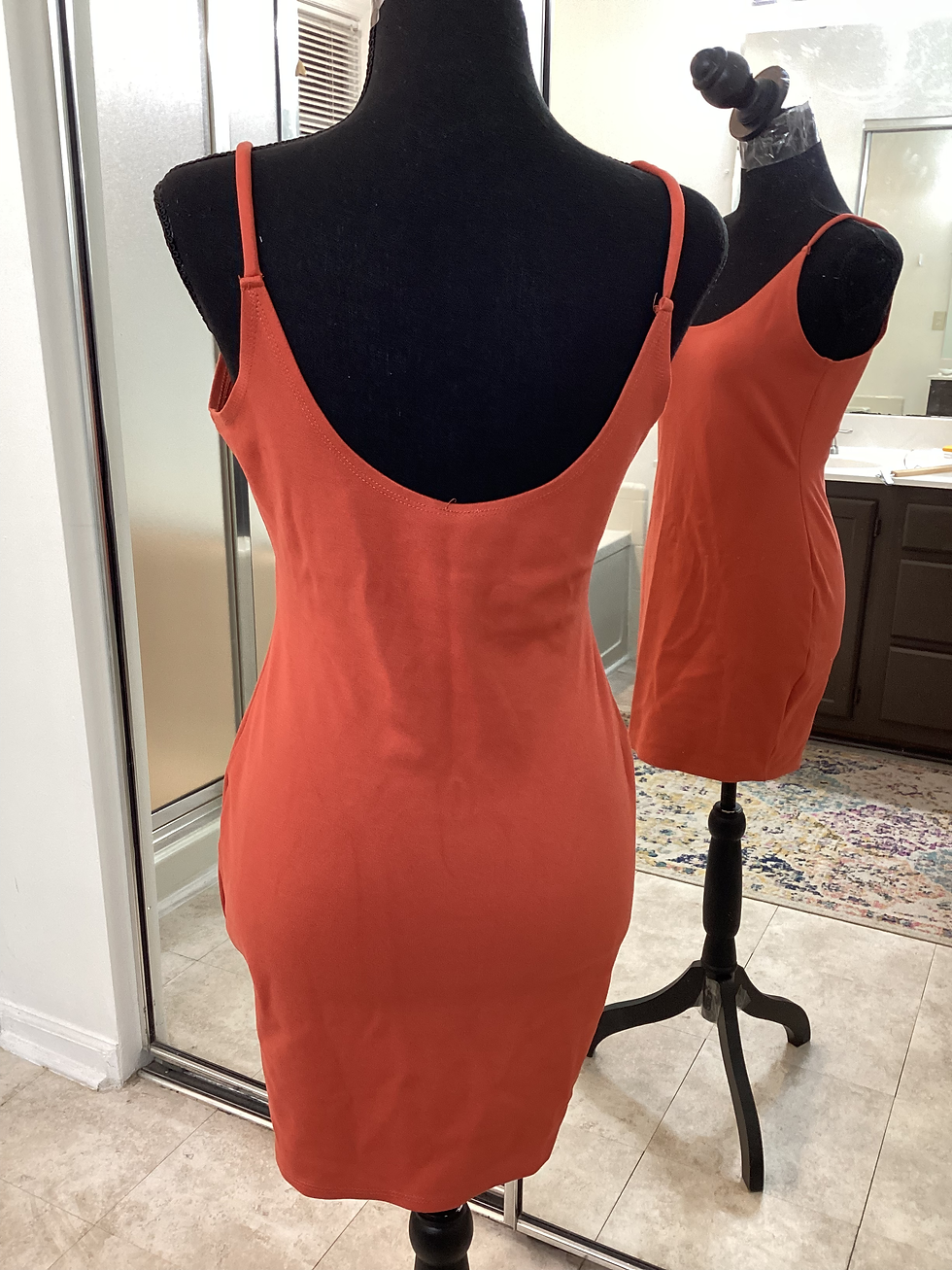 Thumbnail: Mono b Burnt Orange Tank Dress - Size L