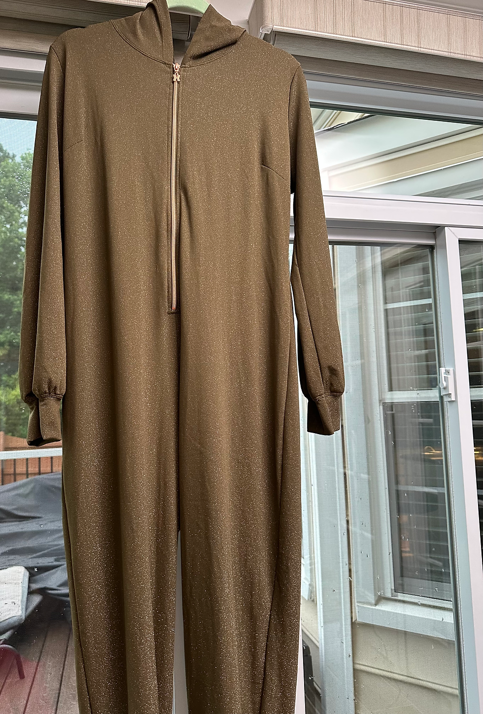 Thumbnail: Savage X Fenty Metallic Olive Green Jumpsuit - Size XL