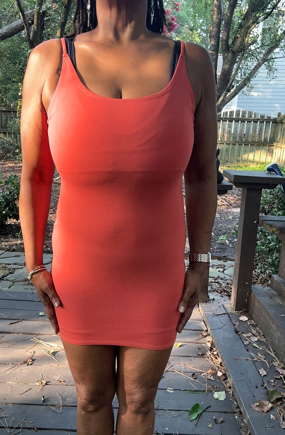 Thumbnail: Mono b Burnt Orange Tank Dress - Size L
