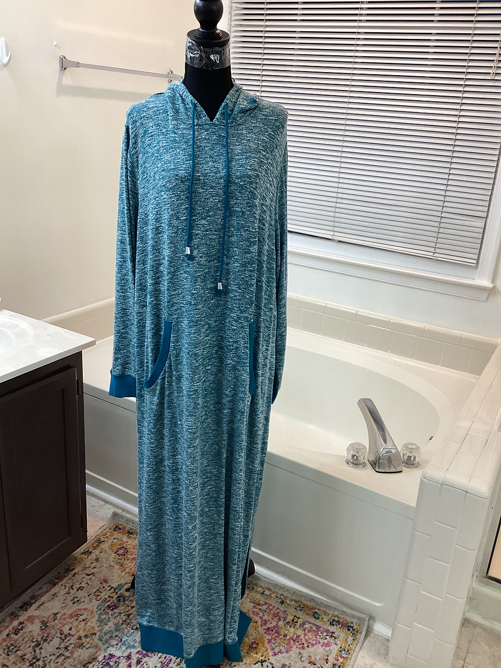 Thumbnail: Dreams & Co. Marled Hoodie Long House Dress -Size L 18/20