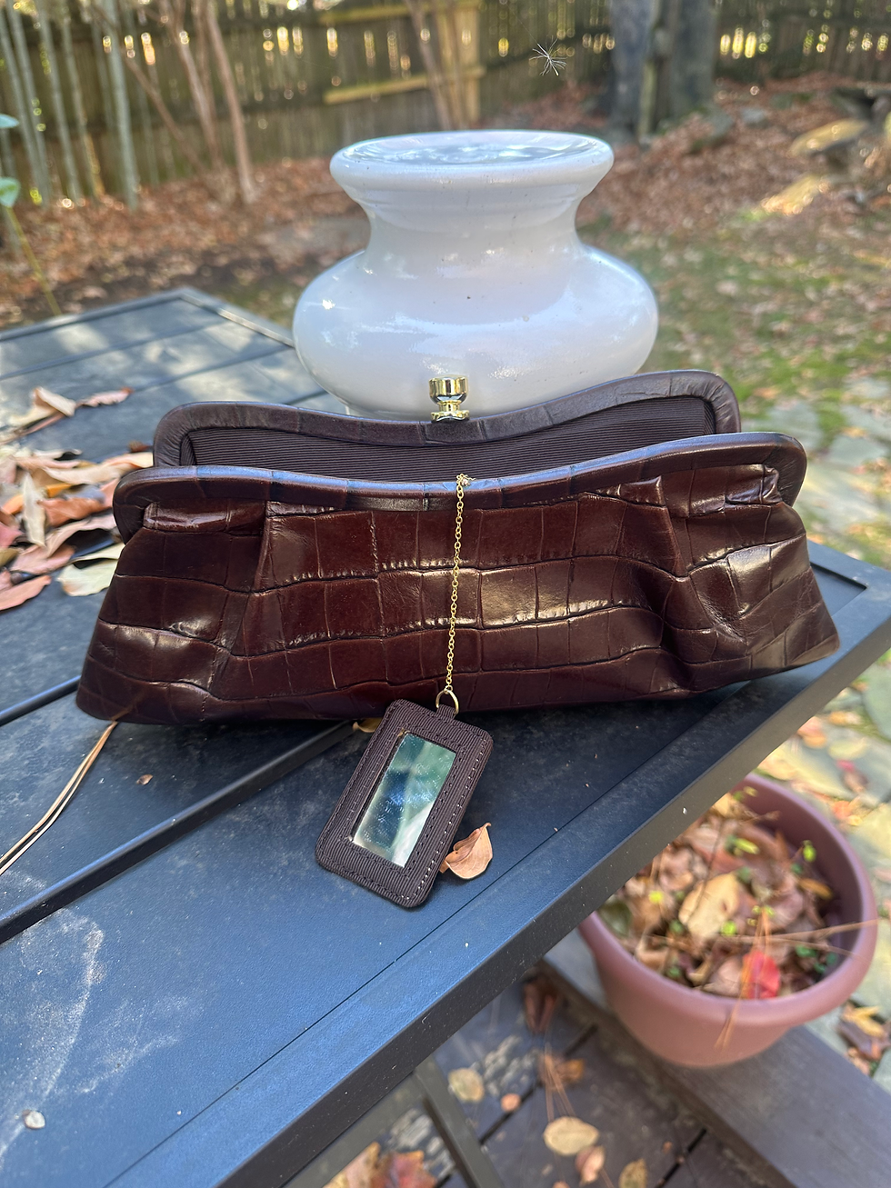 Thumbnail: Banana Republic 100% Cow Leather Clutch Purse