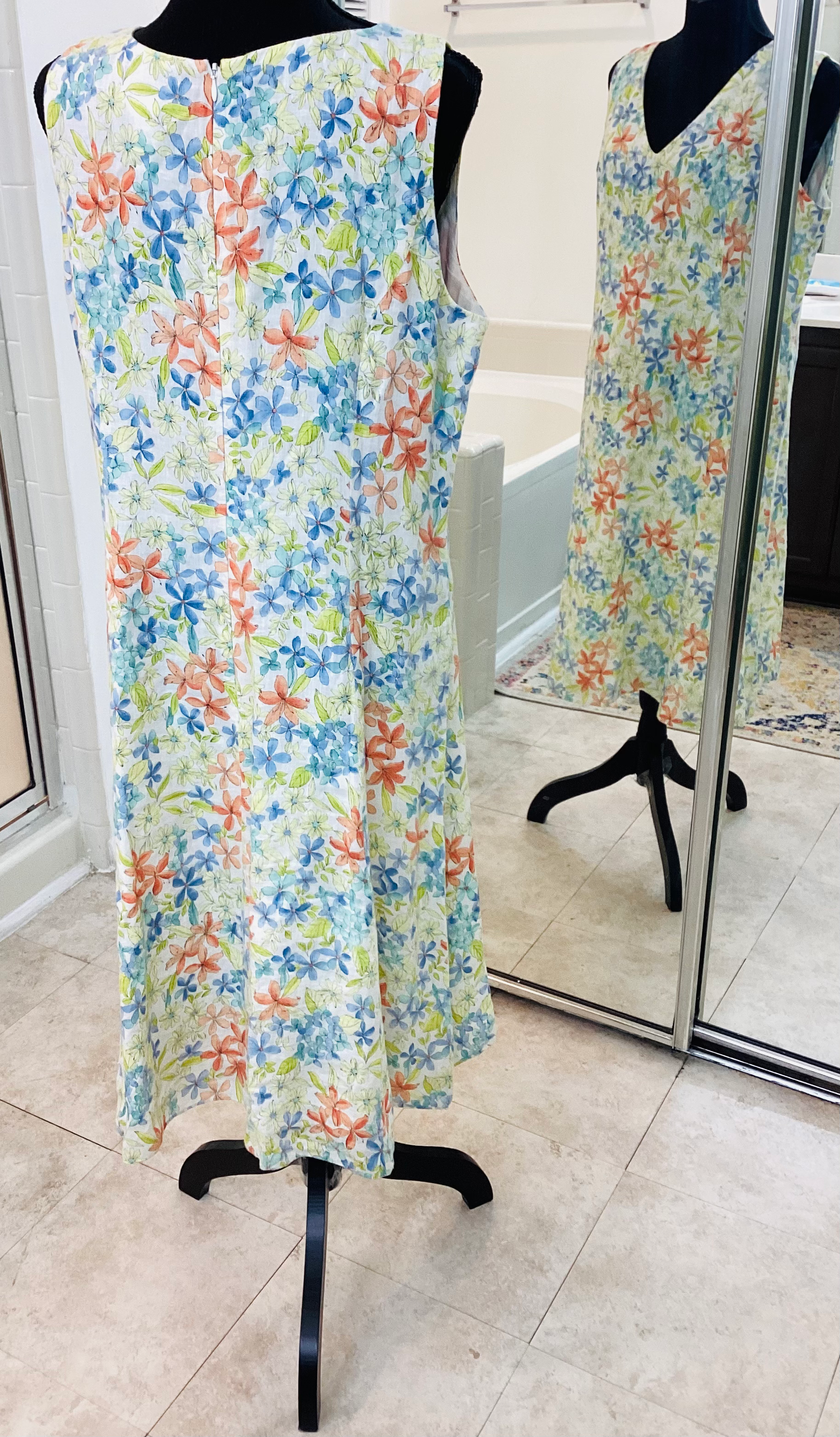 Liz Claiborne Floral Linen Dress - Size14