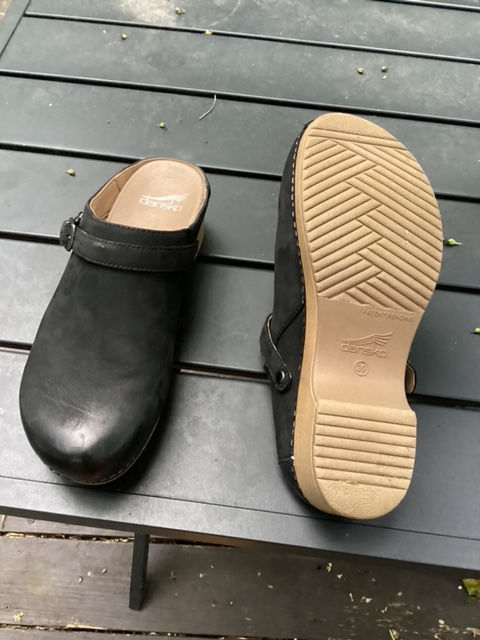 Thumbnail: Dansko Black Leather Clogs - Size US 9/ UK 39