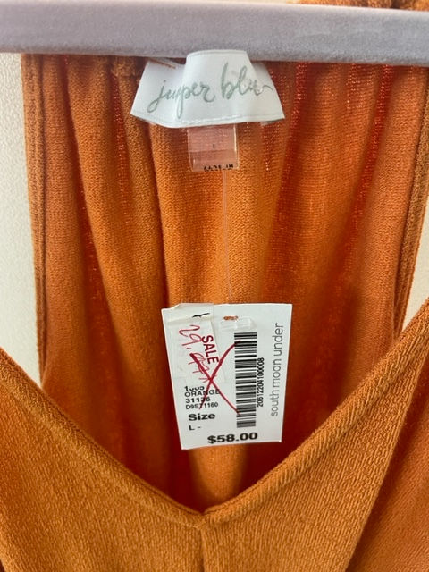 Thumbnail: Juniper Blu Orange Sleeveless Top - Size L