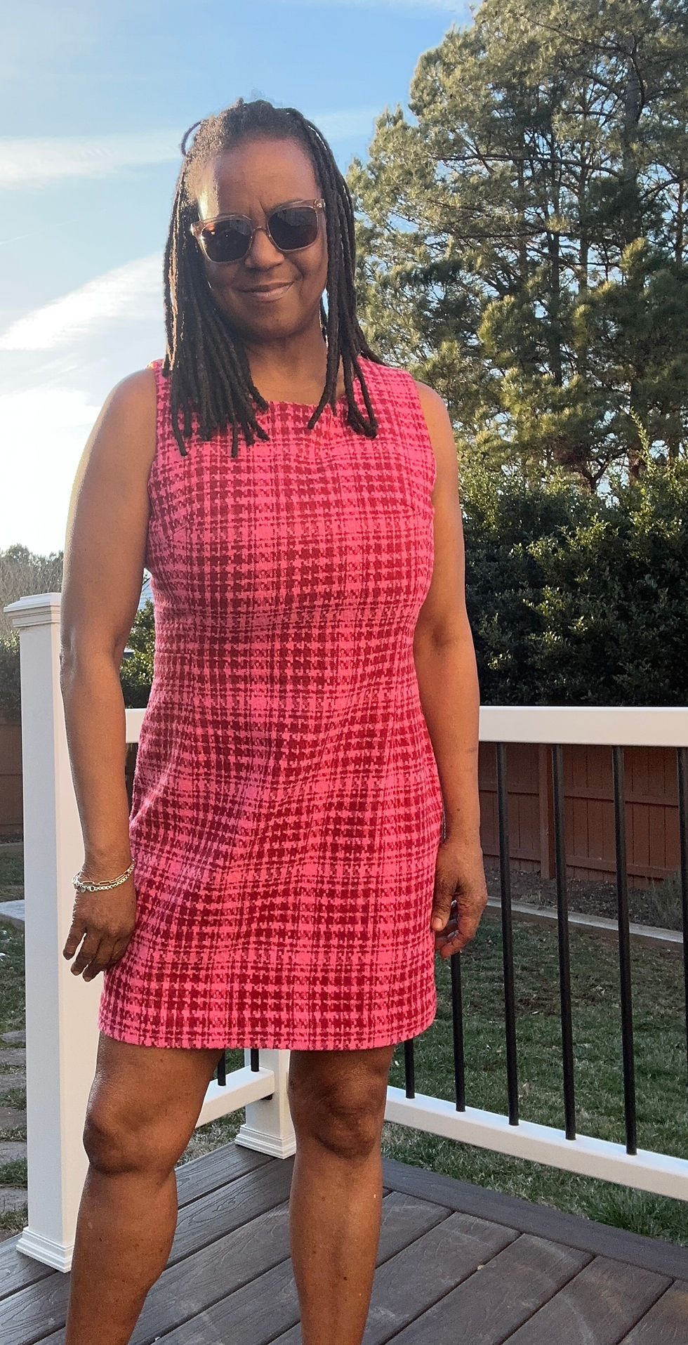 Thumbnail: On 34th Tweed Houndstooth Mini Sheath Dress - Size 12