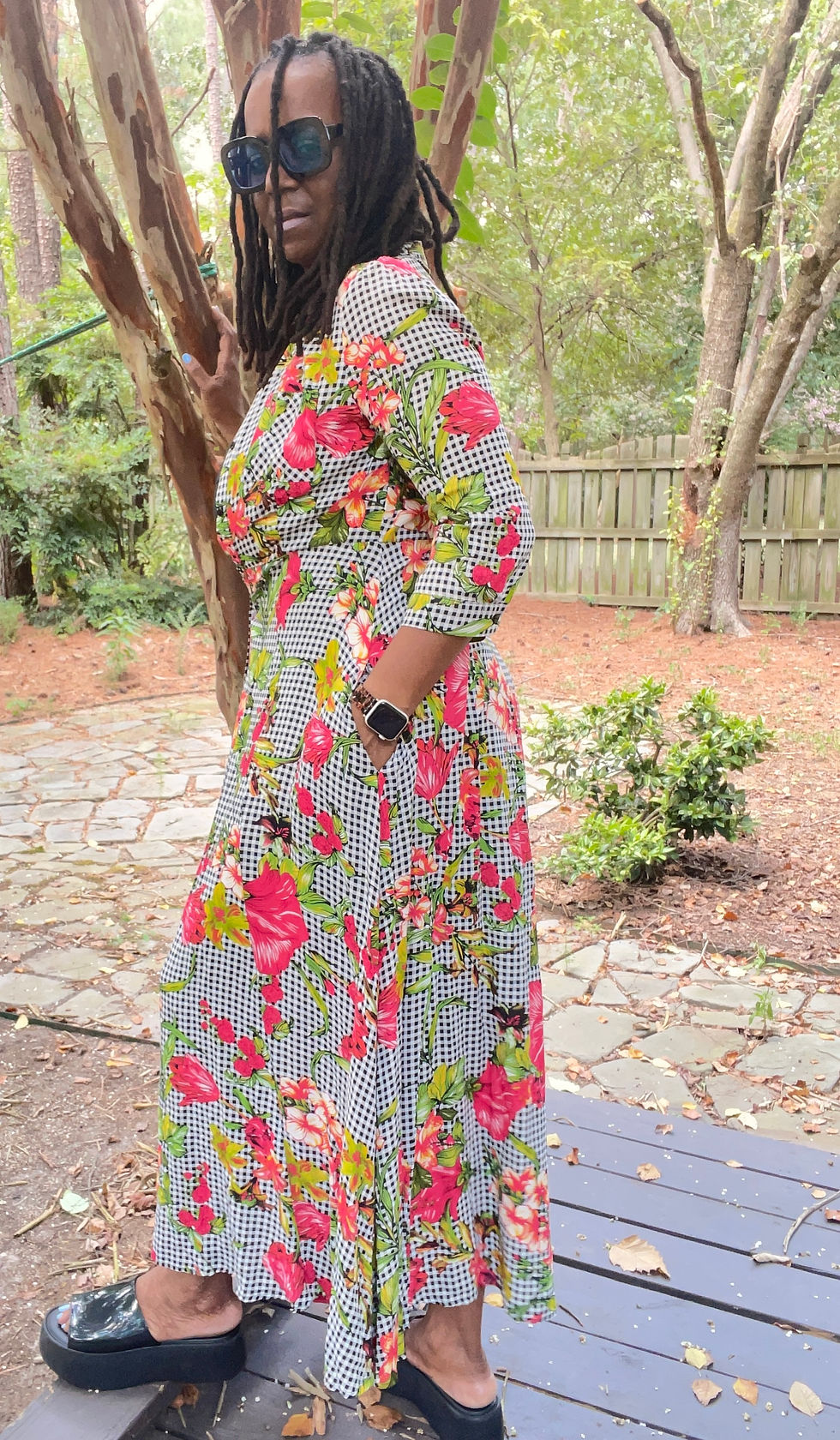 Thumbnail: ODDY Floral Checkered Sundress - Size M