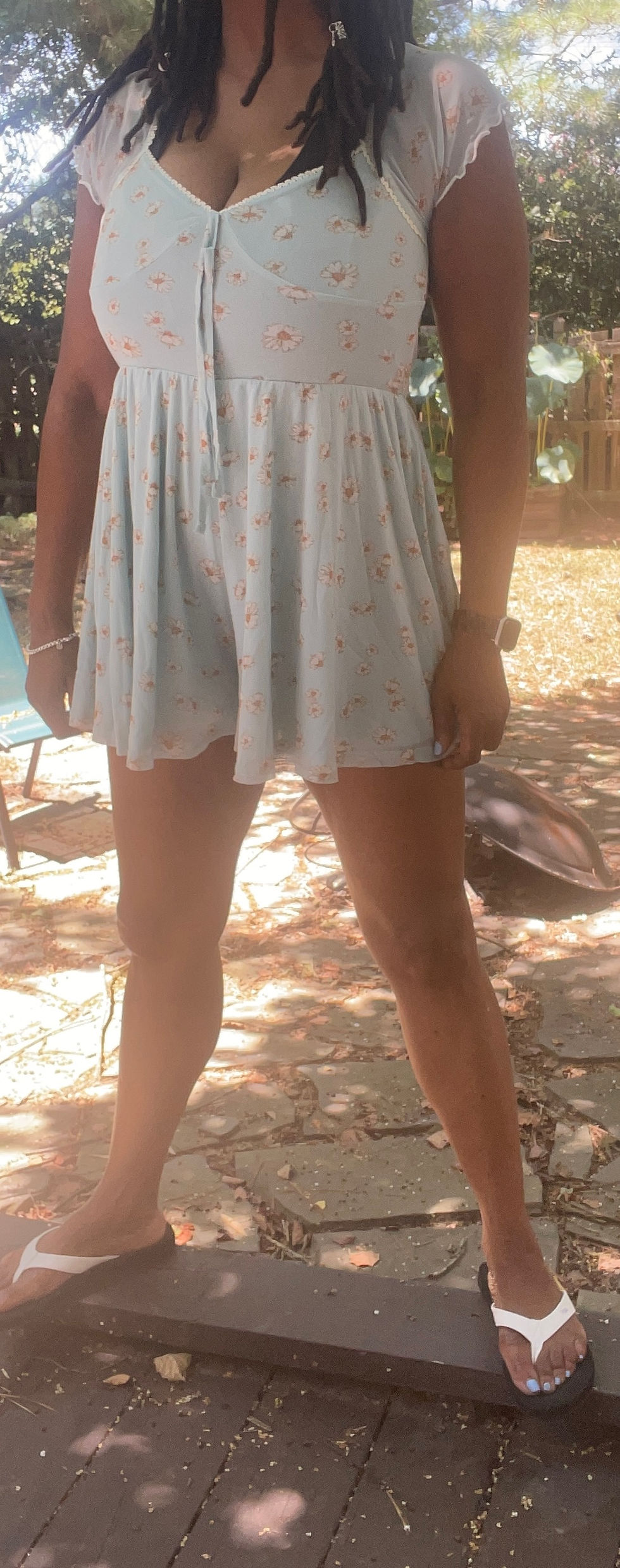 Thumbnail: Nwt Urban Outfitters Sunflower Blue Romper - Size L