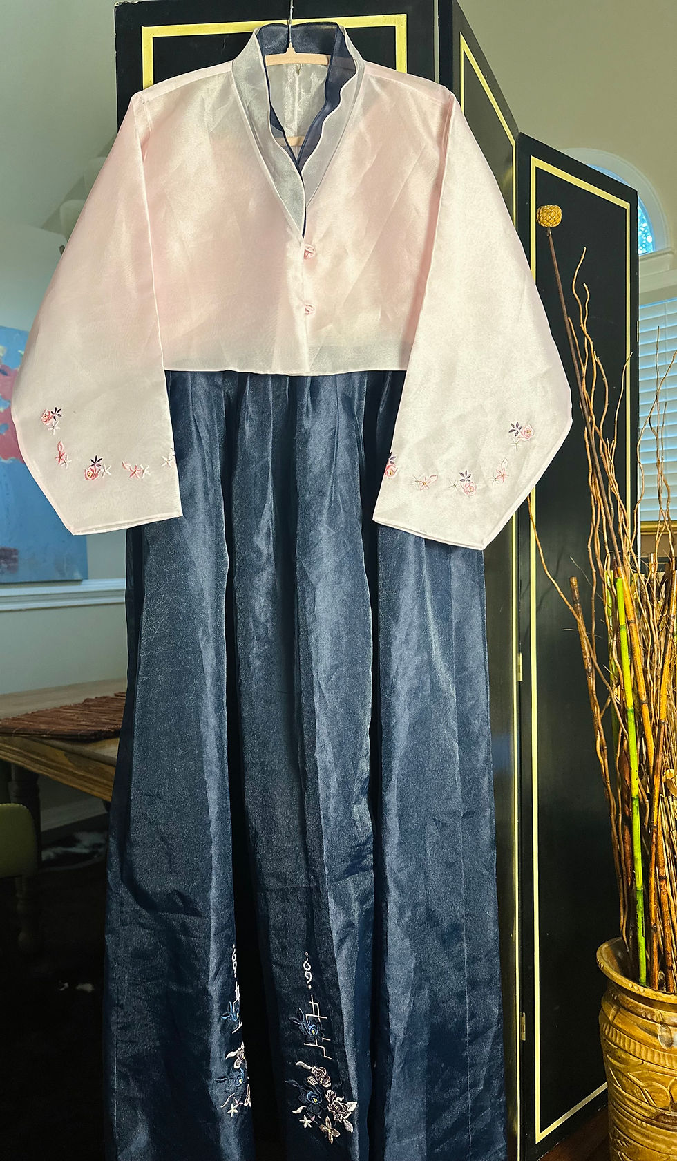 Thumbnail: Traditional Korean Hanbok Dress and Jacket - Size L